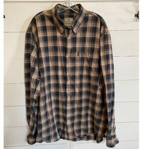 beretta | Shirts | Beretta Mens Xxl Brown Navy Plaid Flannel Button ...